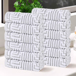 Cotton Modern Geometric Jacquard Plush Face Towel Washcloth Set of 12 - Face Towel by Superior