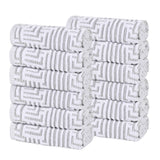 Cotton Modern Geometric Jacquard Plush Face Towel Washcloth Set of 12 - Face Towel by Superior