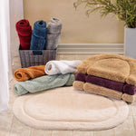 Cotton Non Slip Oval 2 Piece Bath Rug Set - Bath Rugs by Superior