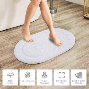 Cotton Non Slip Oval 2 Piece Bath Rug Set - Bath Rugs by Superior