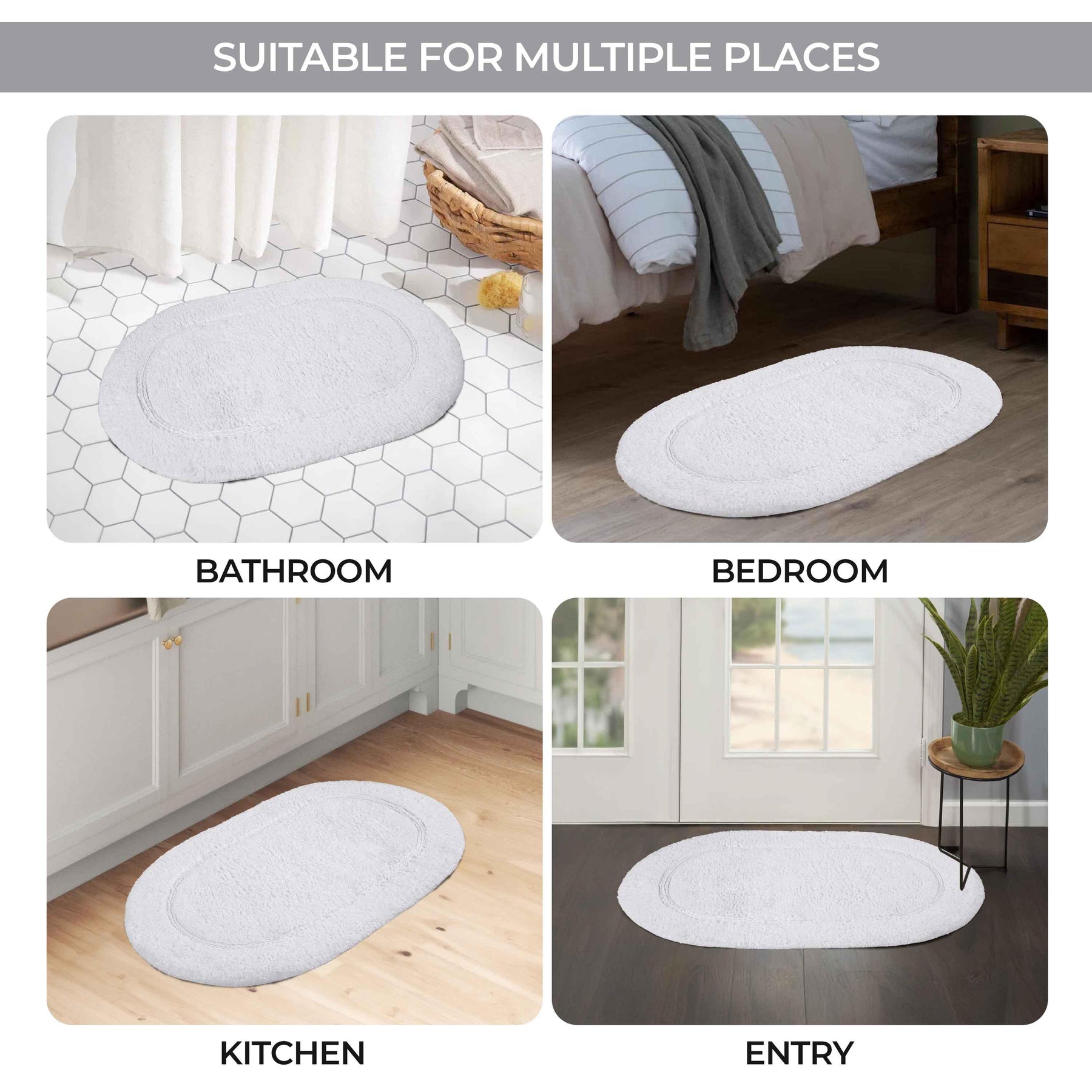 Cotton Non Slip Oval 2 Piece Bath Rug Set - Bath Rugs by Superior