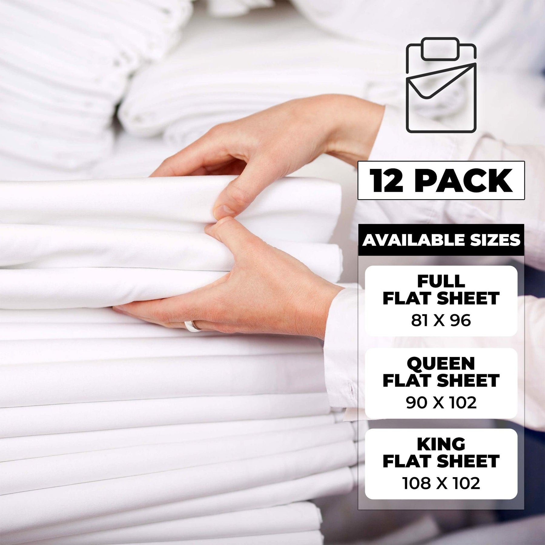 Cotton Rich Percale Hotel Quality Flat Bed Sheets Set Of 3, 6, 12 - by Superior