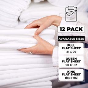 Cotton Rich Percale Hotel Quality Flat Bed Sheets Set Of 3, 6, 12 - by Superior