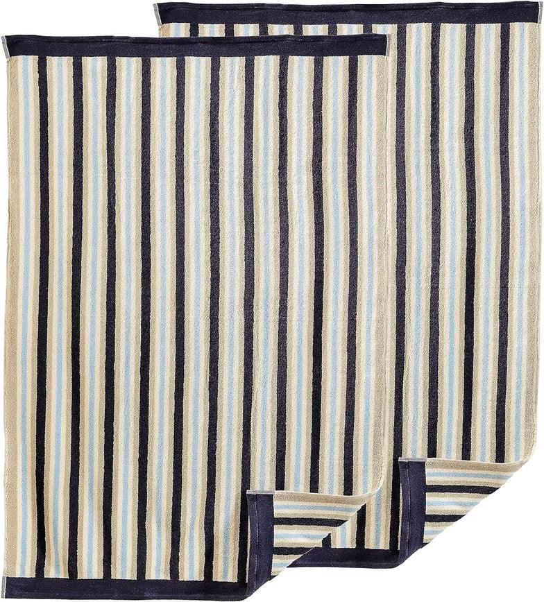 Cotton Striped Medium Weight 2 Piece Bath Sheet Set - by Superior