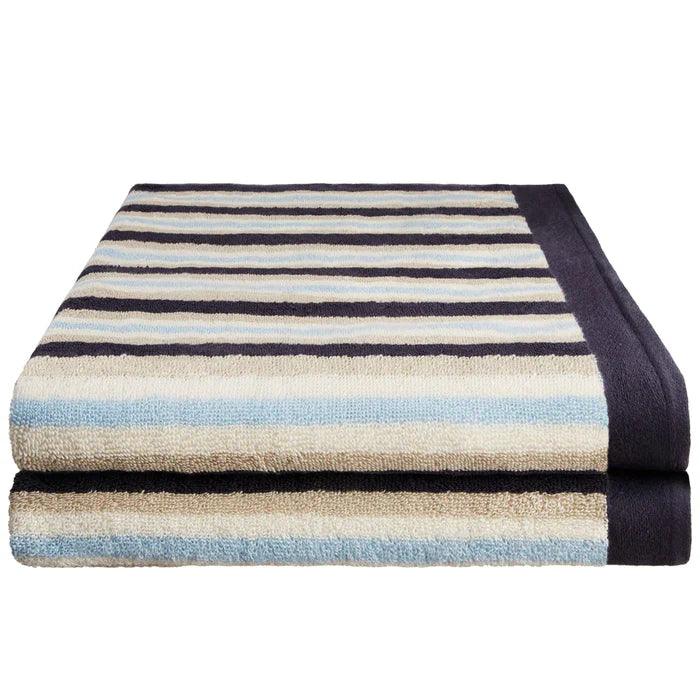 Cotton Striped Medium Weight 2 Piece Bath Towel Set - by Superior