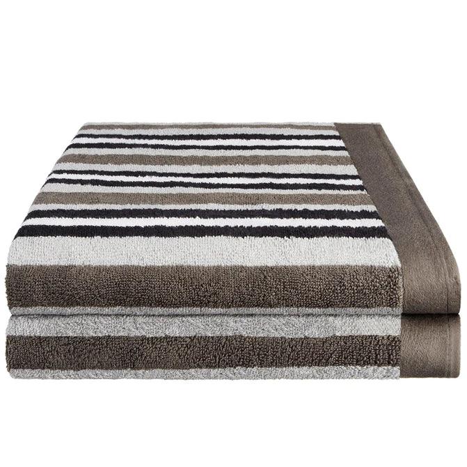 Cotton Striped Medium Weight 2 Piece Bath Towel Set - by Superior