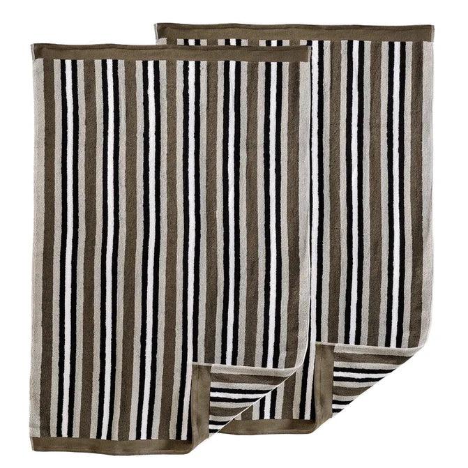 Cotton Striped Medium Weight 2 Piece Bath Towel Set - by Superior