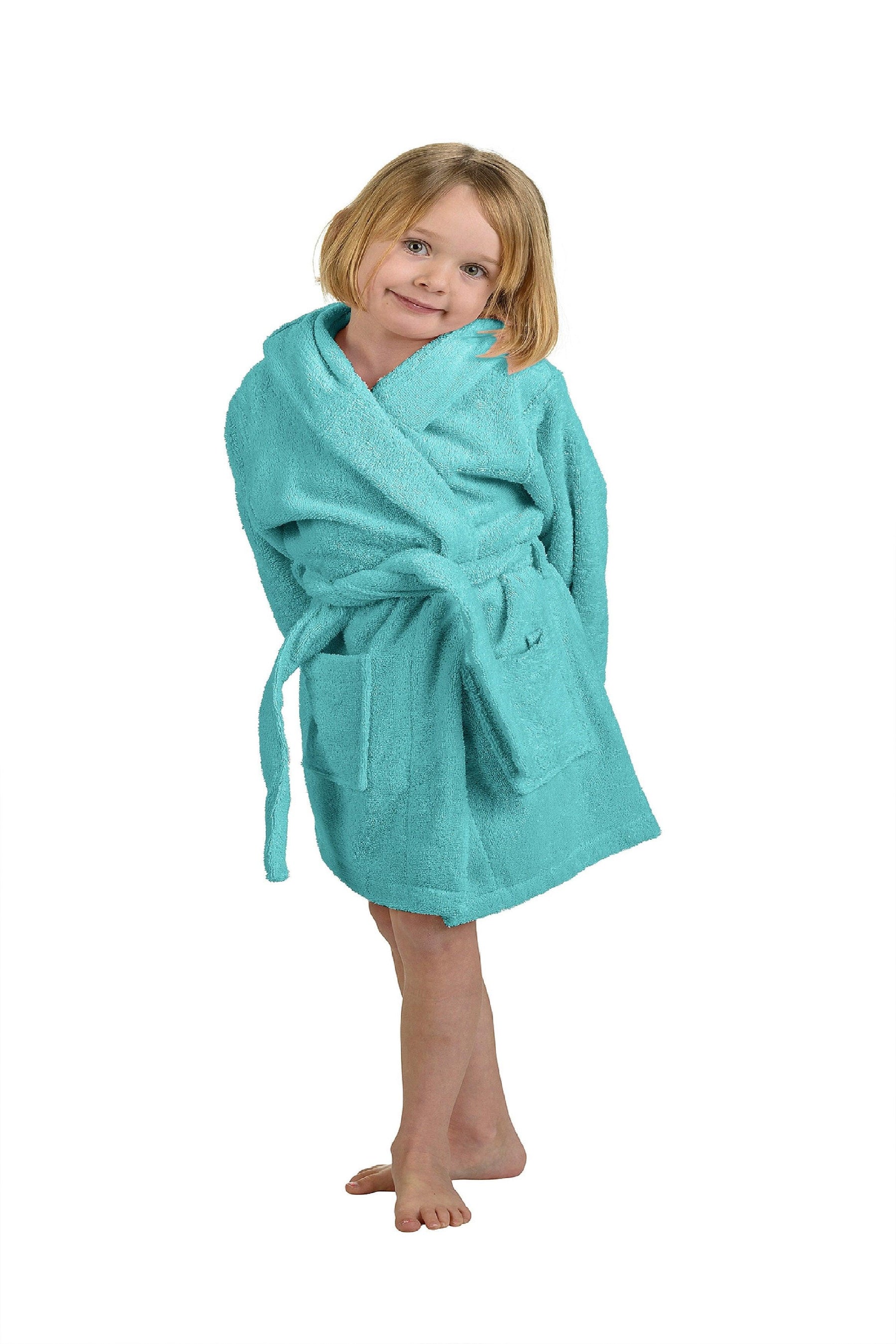 Cotton Terry Bath Robe Boys Girls Kids Unisex Hooded Bathrobe - Kids Bath Robe by Superior