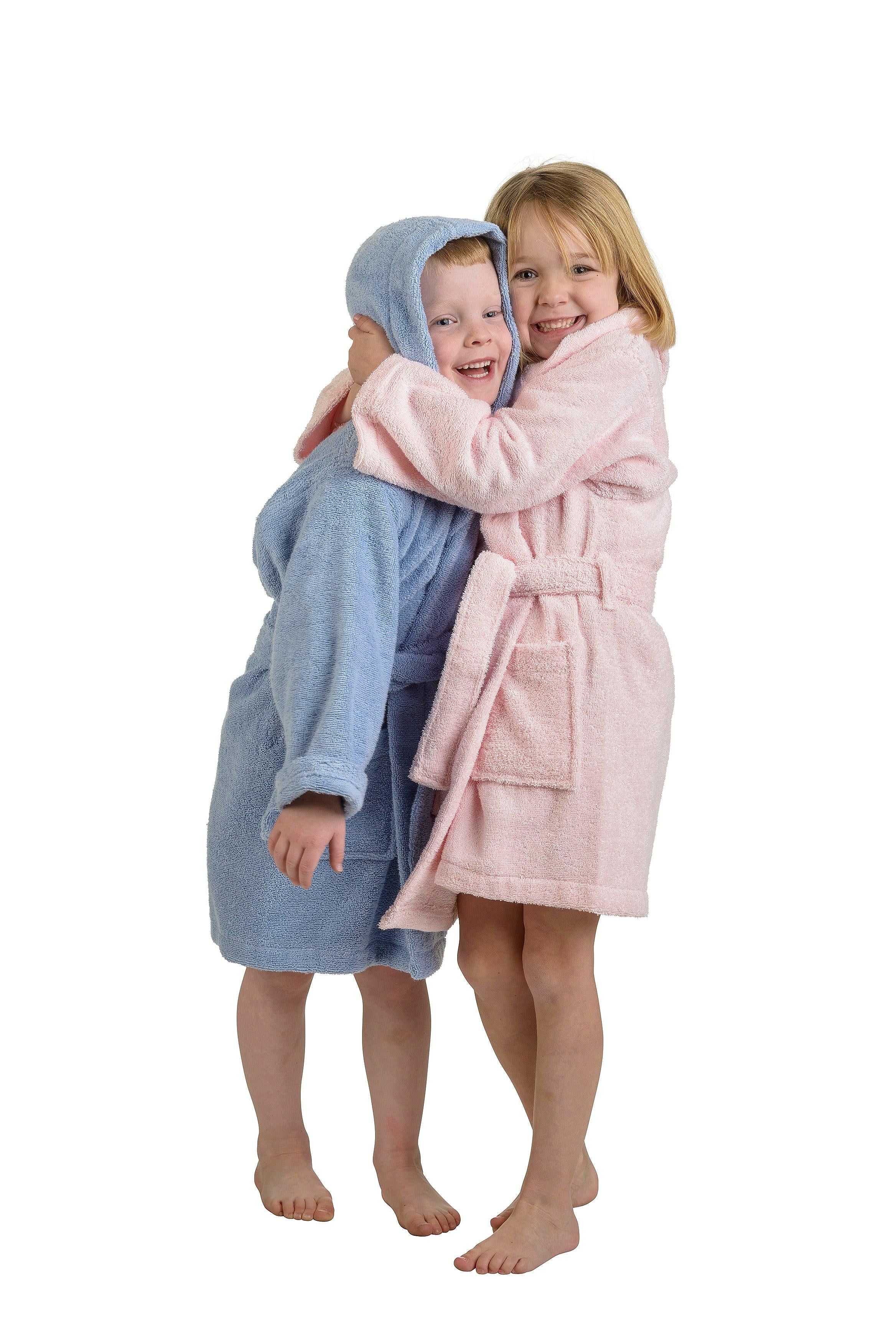 Cotton Terry Bath Robe Boys Girls Kids Unisex Hooded Bathrobe - Kids Bath Robe by Superior