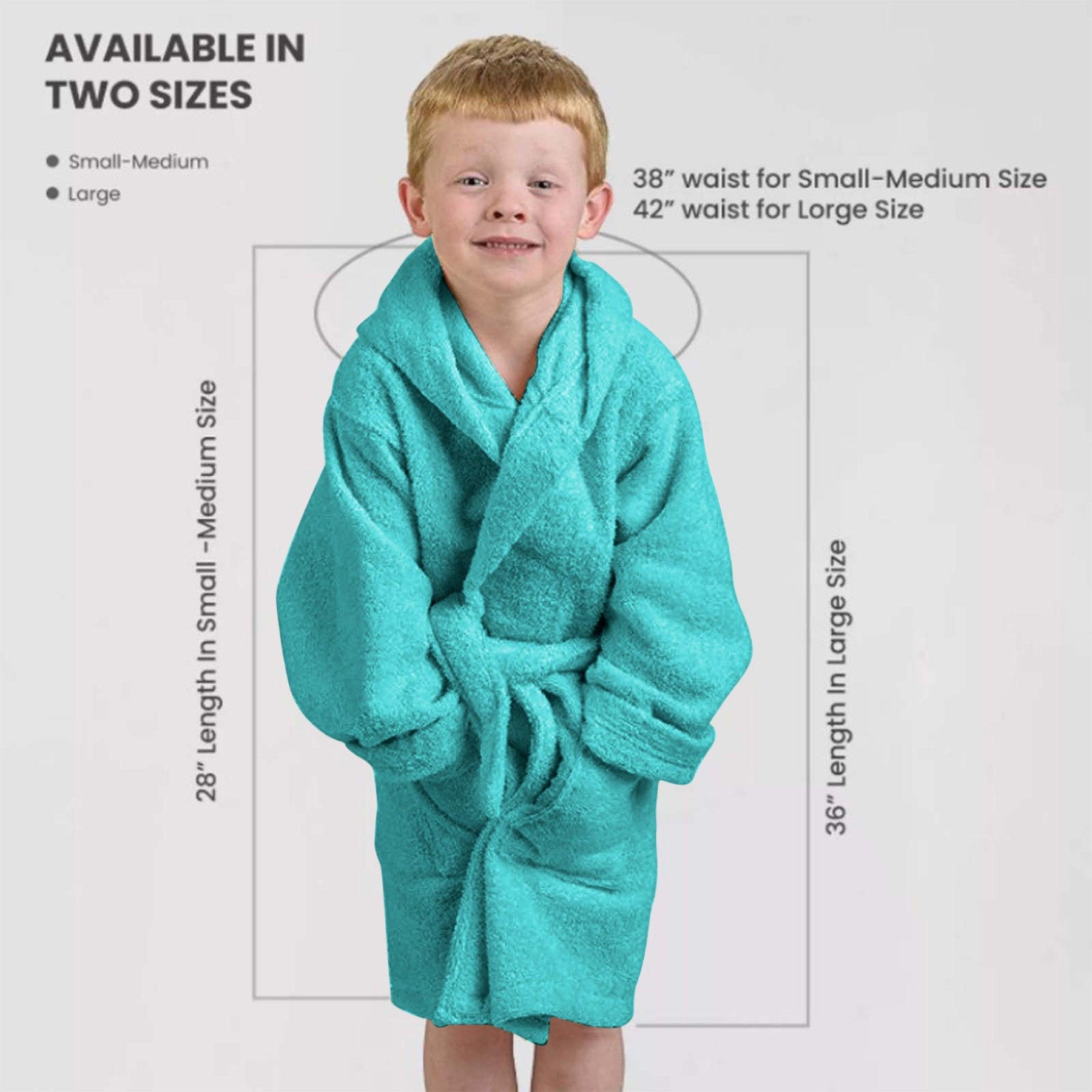 Cotton Terry Bath Robe Boys Girls Kids Unisex Hooded Bathrobe - Kids Bath Robe by Superior