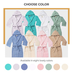 Cotton Terry Bath Robe Boys Girls Kids Unisex Hooded Bathrobe - Kids Bath Robe by Superior