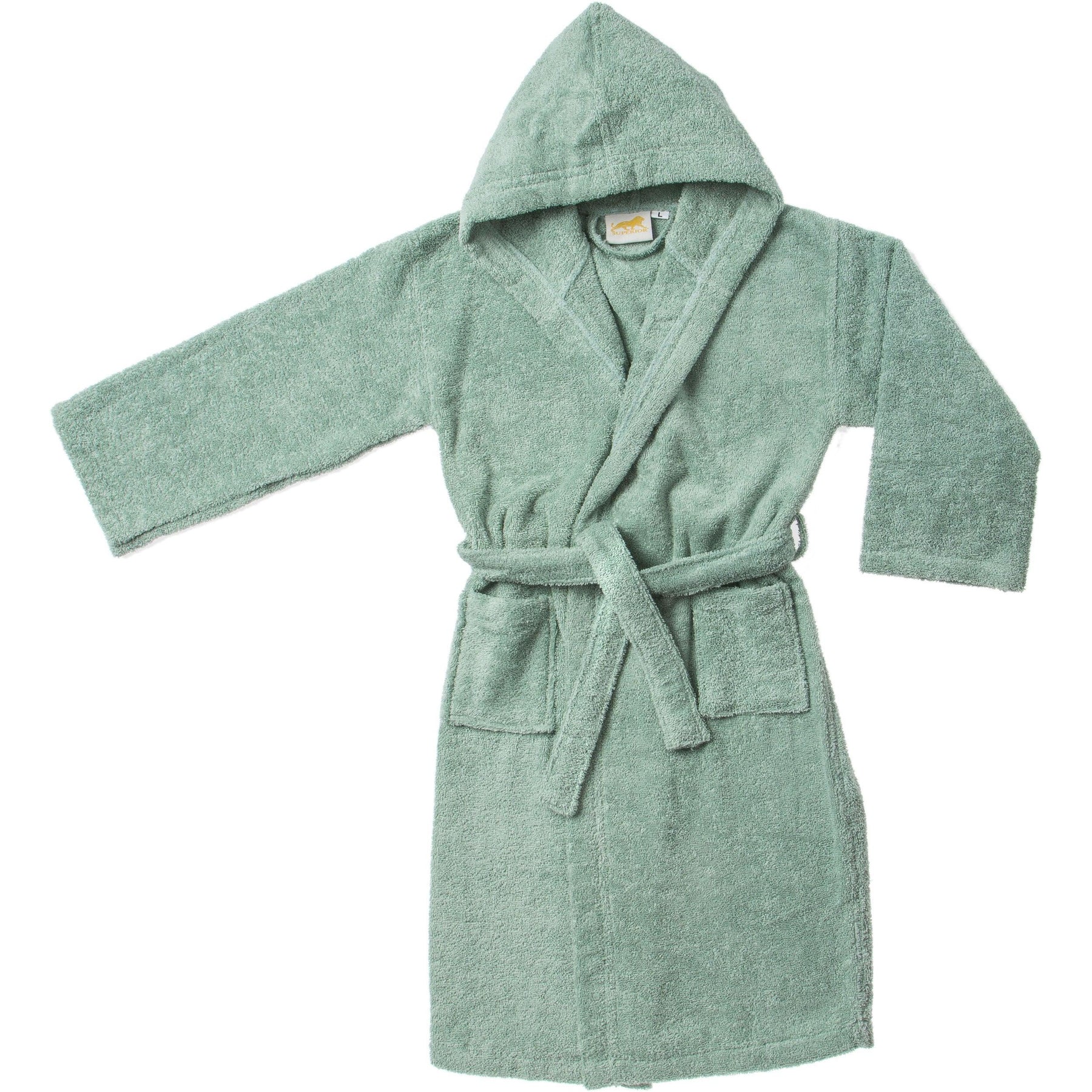 Cotton Terry Bath Robe Boys Girls Kids Unisex Hooded Bathrobe - Kids Bath Robe by Superior