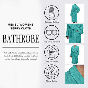 Cotton Ultra Soft Terry Bath Robe Adult Unisex Lightweight Bathrobe - Bath Robe by Superior