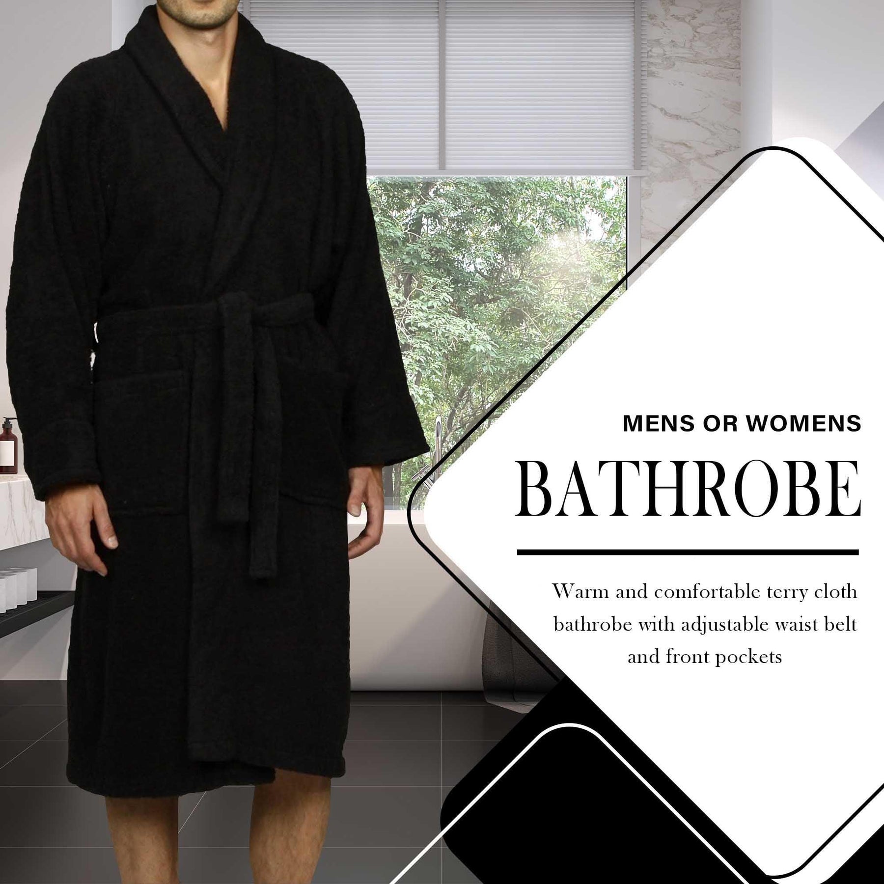 Cotton Ultra Soft Terry Bath Robe Adult Unisex Lightweight Bathrobe - Bath Robe by Superior