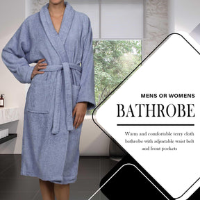 Cotton Ultra Soft Terry Bath Robe Adult Unisex Lightweight Bathrobe - Bath Robe by Superior