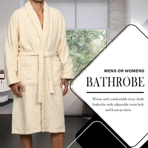 Cotton Ultra Soft Terry Bath Robe Adult Unisex Lightweight Bathrobe - Bath Robe by Superior