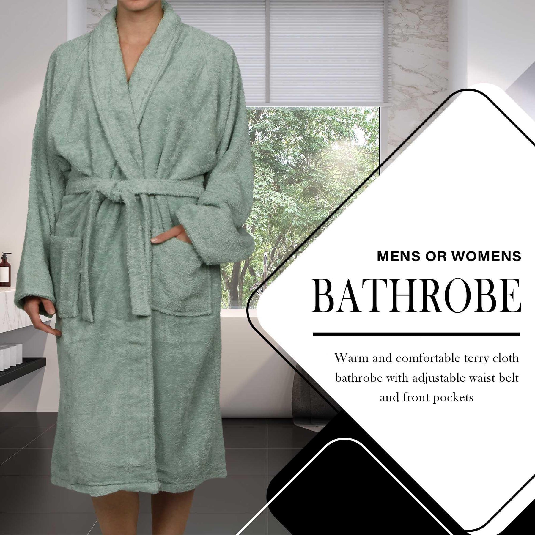 Cotton Ultra Soft Terry Bath Robe Adult Unisex Lightweight Bathrobe - Bath Robe by Superior