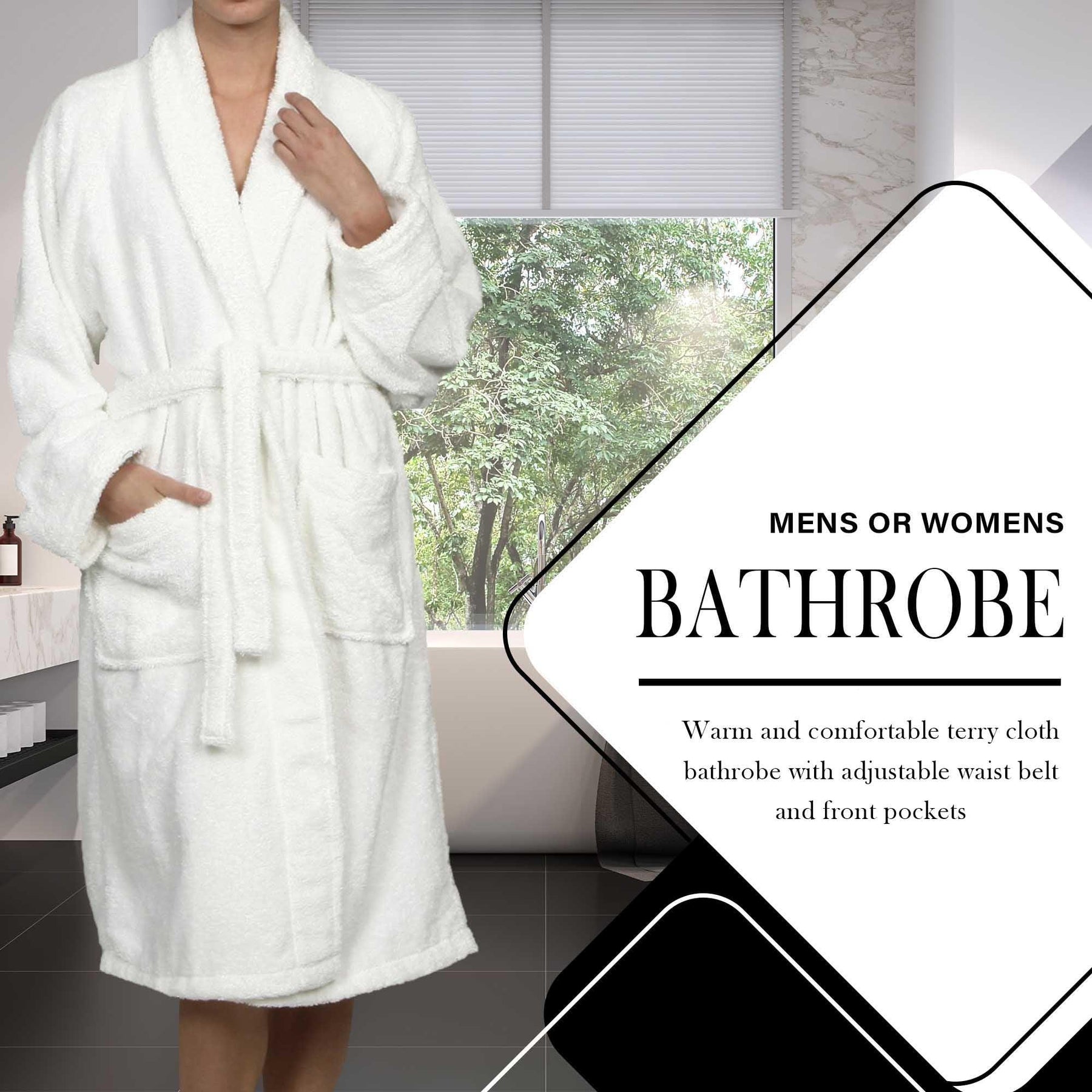 Cotton Ultra Soft Terry Bath Robe Adult Unisex Lightweight Bathrobe - Bath Robe by Superior