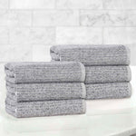 Destin Cotton Blend Medium Weight Ribbed Hand Towels, Set of 6 - Hand Towel by Superior