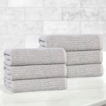 Destin Cotton Blend Medium Weight Ribbed Hand Towels, Set of 6 - Hand Towel by Superior