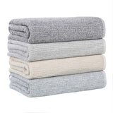 Destin Cotton Blend Medium Weight Ribbed Hand Towels, Set of 6 - Hand Towel by Superior