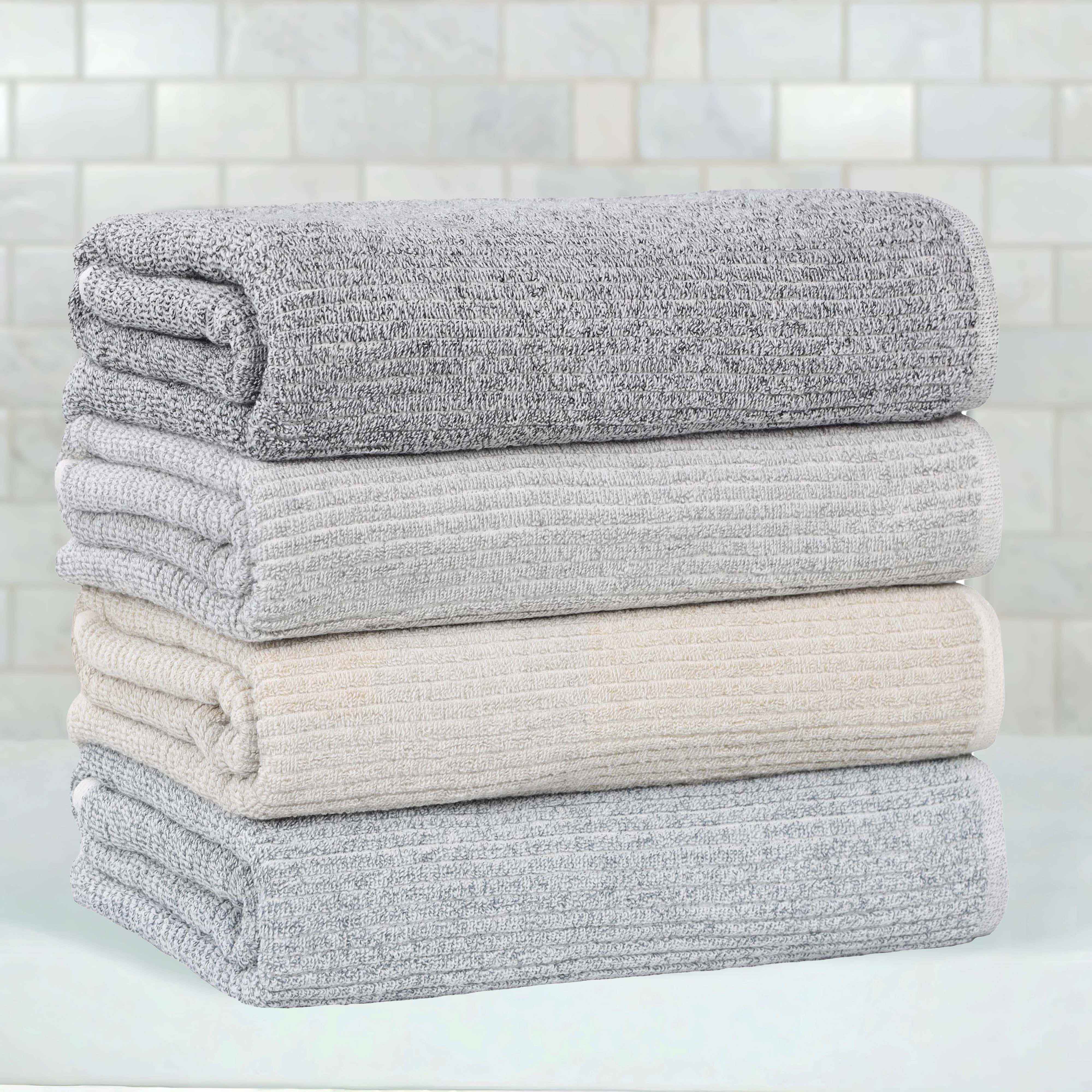 Destin Cotton Blend Medium Weight Textured Ribbed 12 Piece Towel Set - Towel Set by Superior