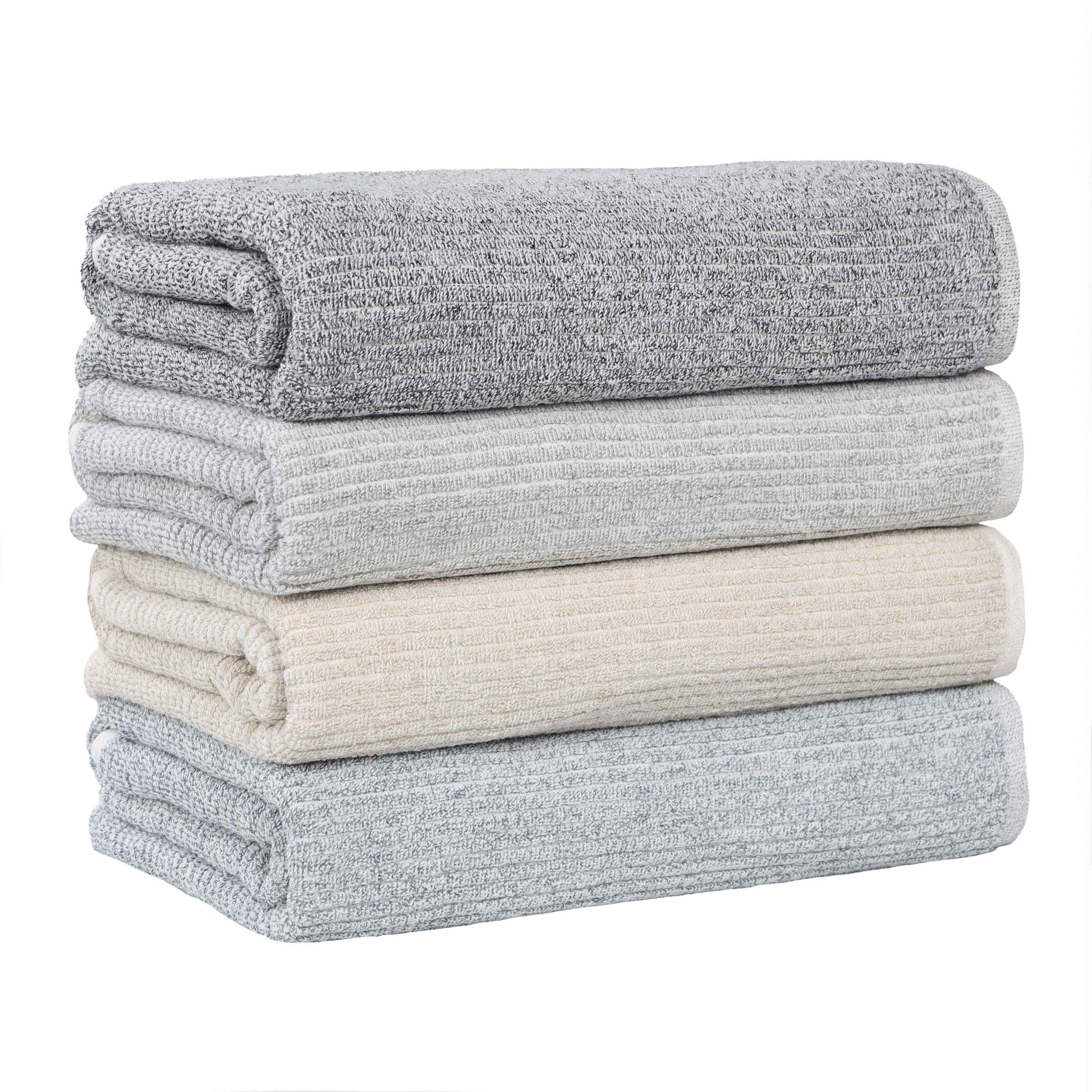 Destin Cotton Blend Medium Weight Textured Ribbed 12 Piece Towel Set - Towel Set by Superior