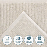 Destin Cotton Blend Medium Weight Textured Ribbed 12 Piece Towel Set - Towel Set by Superior