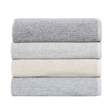 Destin Cotton Blend Medium Weight Textured Ribbed 12 Piece Towel Set - Towel Set by Superior