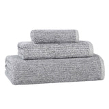 Destin Cotton Blend Medium Weight Textured Ribbed 3 Piece Towel Set - Towel Set by Superior