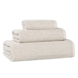 Destin Cotton Blend Medium Weight Textured Ribbed 3 Piece Towel Set - Towel Set by Superior