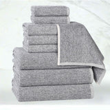 Destin Cotton Blend Medium Weight Textured Ribbed 9 Piece Towel Set - Towel Set by Superior