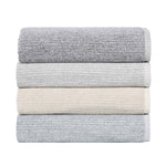 Destin Cotton Blend Medium Weight Textured Ribbed 9 Piece Towel Set - Towel Set by Superior