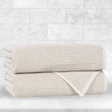 Destin Cotton Blend Medium Weight Textured Ribbed Bath Towels, Set of 2 - Bath Towel by Superior