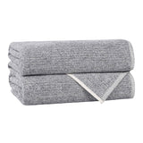 Destin Cotton Blend Medium Weight Textured Ribbed Bath Towels, Set of 2 - Bath Towel by Superior