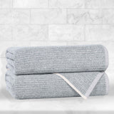 Destin Cotton Blend Medium Weight Textured Ribbed Bath Towels, Set of 2 - Bath Towel by Superior