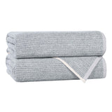 Destin Cotton Blend Medium Weight Textured Ribbed Bath Towels, Set of 2 - Bath Towel by Superior