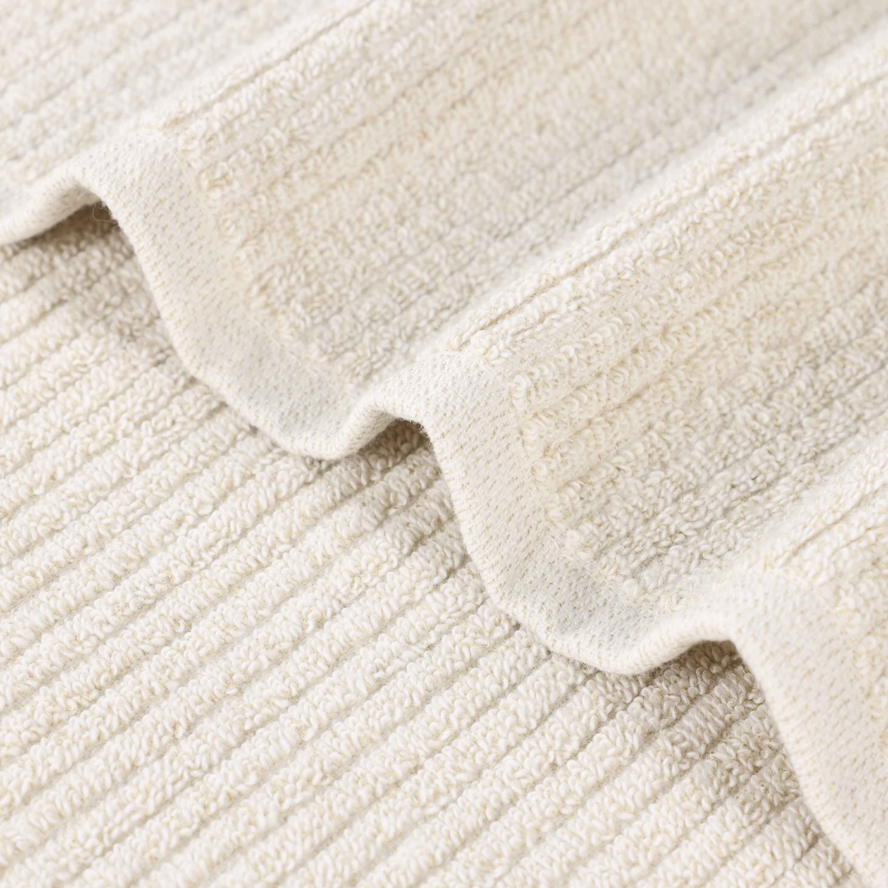 Destin Cotton Blend Textured Ribbed Face Towels Washcloths, Set of 12 - Face Towel by Superior