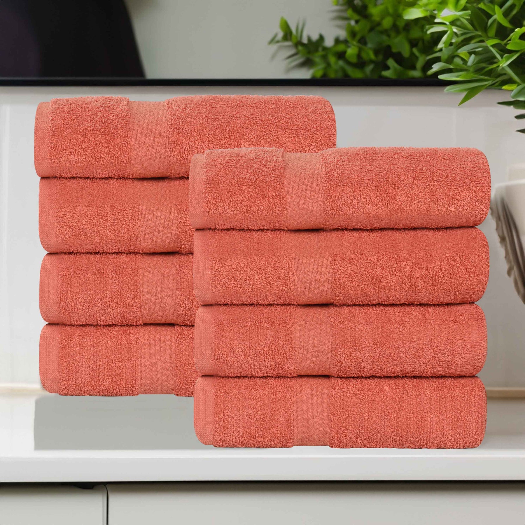 Eco-Friendly Cotton 8 Piece Hand Towel Set - Hand Towel Set by Superior