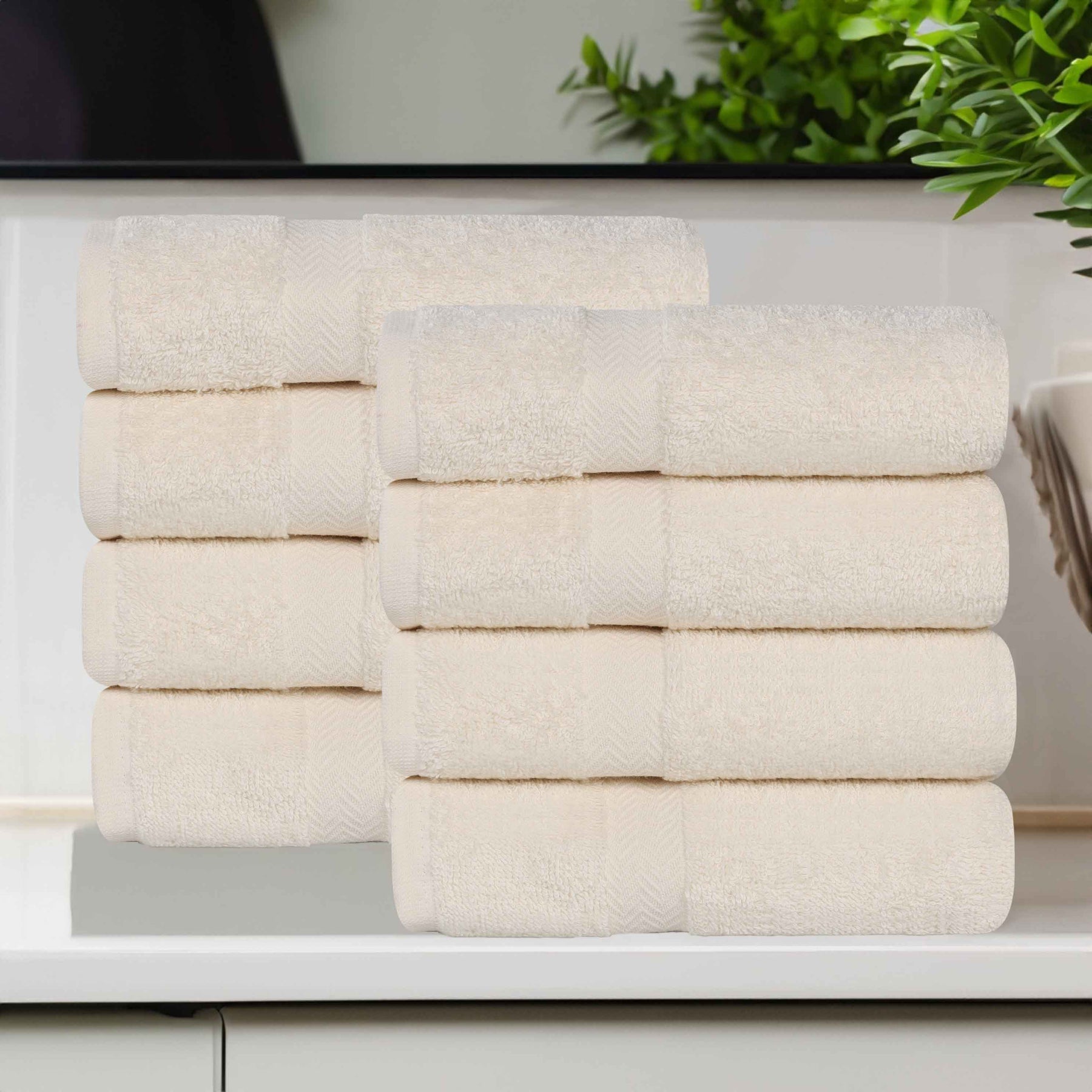 Eco-Friendly Cotton 8 Piece Hand Towel Set - Hand Towel Set by Superior