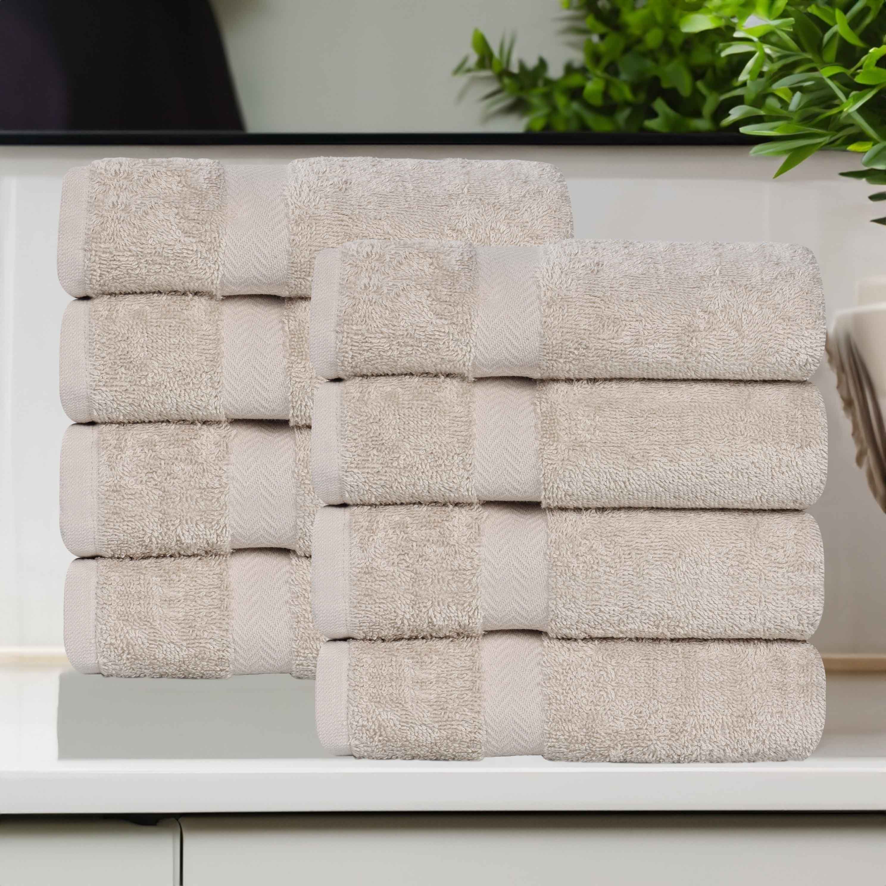 Eco-Friendly Cotton 8 Piece Hand Towel Set - Hand Towel Set by Superior