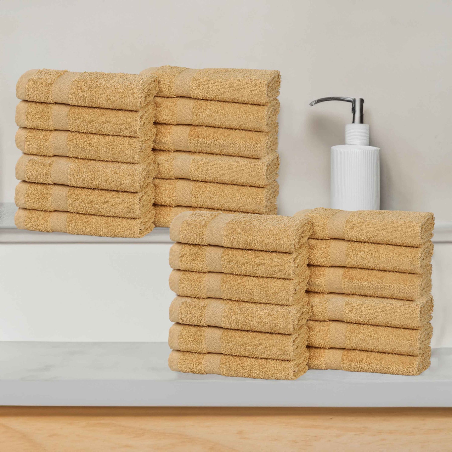 Eco-Friendly Cotton Absorbent 24-Piece Washcloth / Face Towel Set - Face Towel by Superior