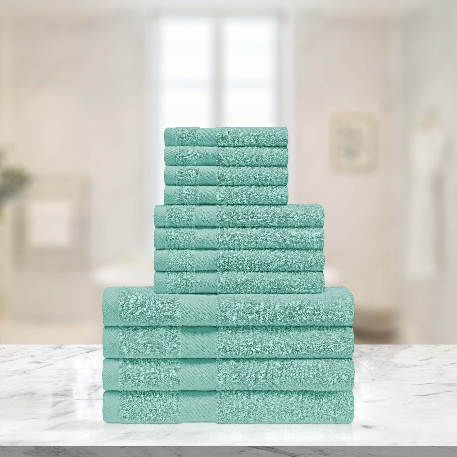 Eco-Friendly Egyptian Cotton Cotton Absorbent 12 Piece Assorted Towel Set - Towel Set by Superior