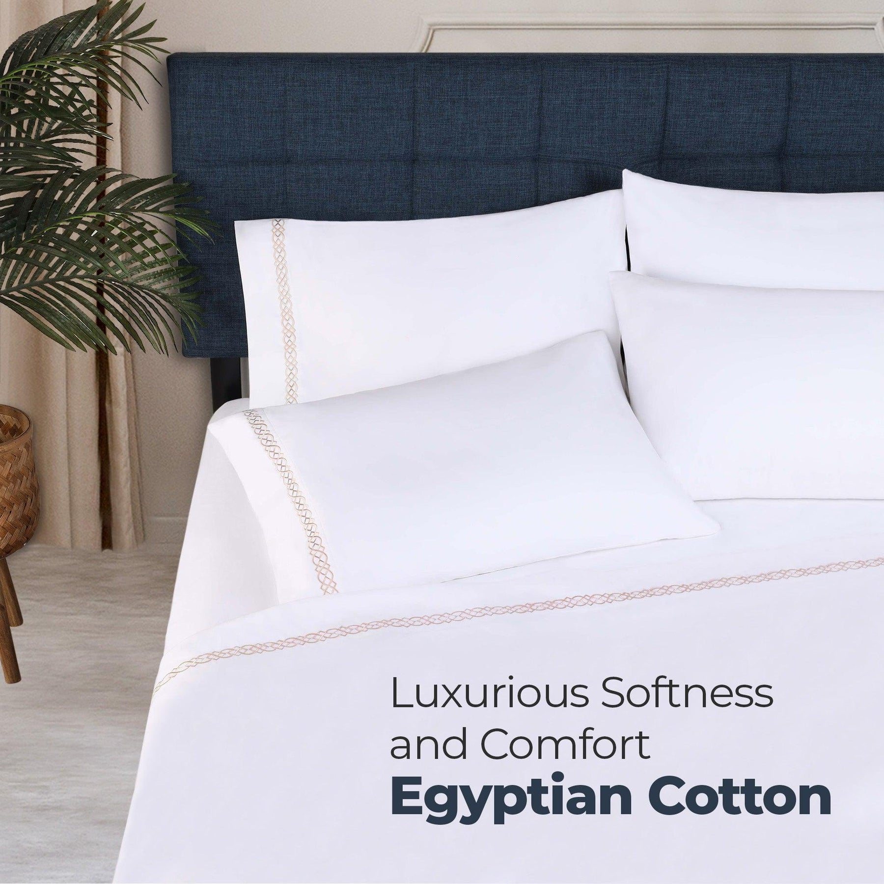 Egyptian Cotton 1000 Thread Count Embroidered Bed Sheet Set - Sheet Set by Superior