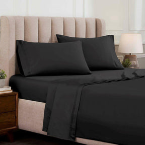 Egyptian Cotton 1500 Thread Count Eco-Friendly Solid Sheet Set Black - Sheet Set by Superior