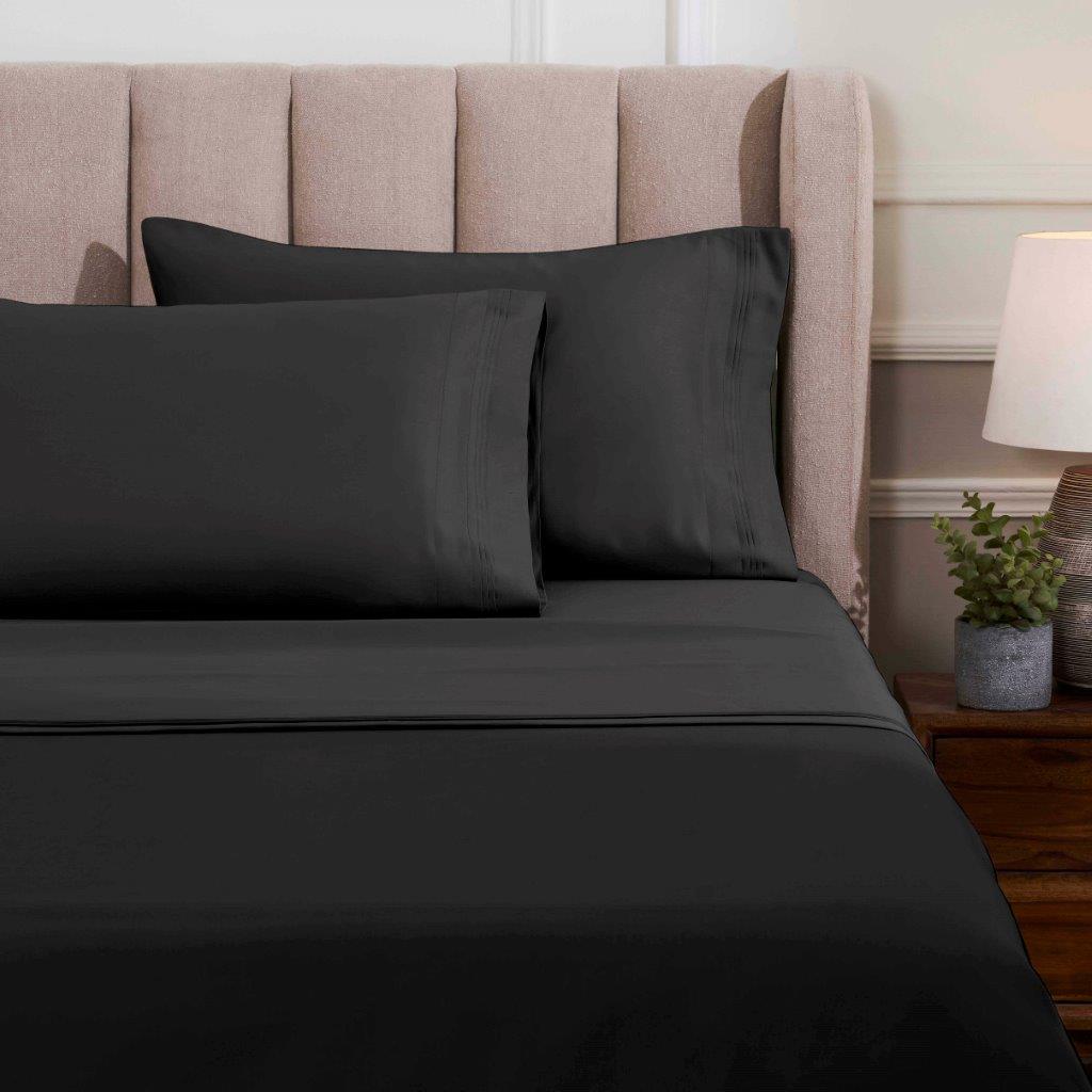 Egyptian Cotton 1500 Thread Count Eco-Friendly Solid Sheet Set Black - Sheet Set by Superior