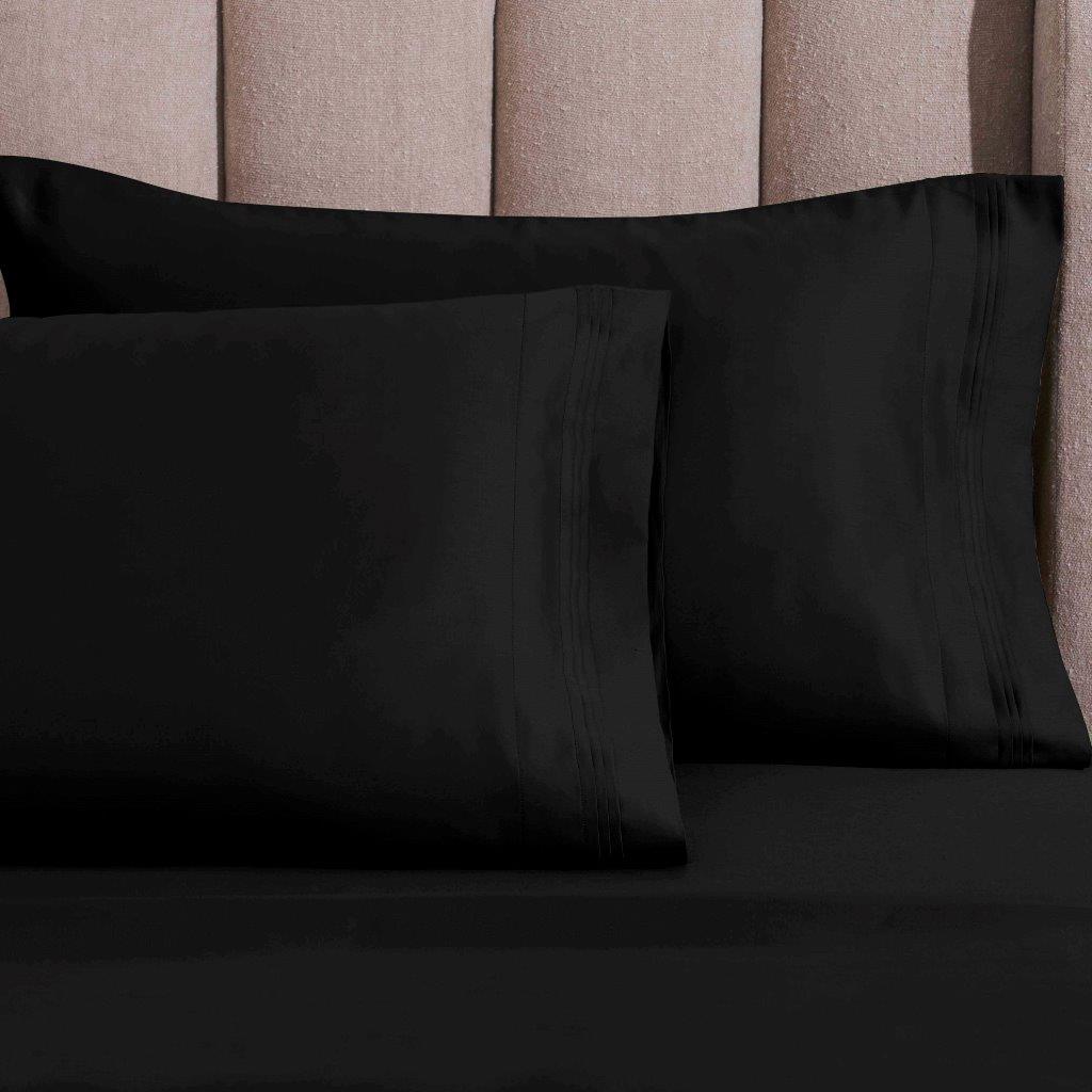 Egyptian Cotton 1500 Thread Count Eco-Friendly Solid Sheet Set Black - Sheet Set by Superior