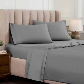 Egyptian Cotton 1500 Thread Count Eco-Friendly Solid Sheet Set Grey - Sheet Set by Superior