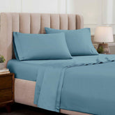 Egyptian Cotton 1500 Thread Count Eco-Friendly Solid Sheet Set Medium Blue - Sheet Set by Superior