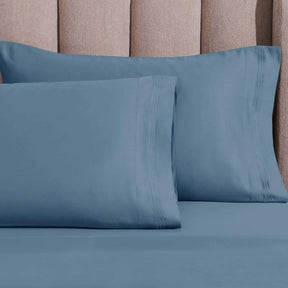 Egyptian Cotton 1500 Thread Count Eco-Friendly Solid Sheet Set Medium Blue - Sheet Set by Superior